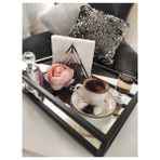 Thorqtech Çay Kahve Sunum Tepsisi Dekoratif The Milas Aynalı Metal Tepsi 22CM x 30CM 2 Kişilik - 1 Adet