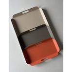 Thorqtech Dekoratif Metal Tepsi Seti Çay Tepsisi 3'lü Sunum Tepsi Seti Pastel Renkler - Espoir - 3 Adet
