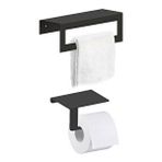 Thorqtech Metal Arkası Askılı Havluluk 30 cm ve Wc Kağıtlık Modern Tasarım 2'li Set