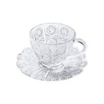 Three Beans Nordic Kahve Fincanı ve Tabağı Seti Vintage Saray Rölyef Cam Kahve Kupaları Öğleden Sonra Çiçek Çay Bardağı Drinkware | Kahve Kupası ve tabak Setleri (Yurt Dışından)