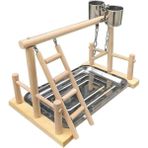 Three Beans Papağan Ahşap Standı Aktivite Merkezi Merdiven Salıncak Tepsisi Fincan Levrek Kuş Oyun Raf | Kuş Oyuncakları - (Yurt Dışından)