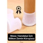 Threestep 8 Adet Silikon Masa Sandalye Pabuç Kaydırmaz Sessiz Koltuk Zemin Koruyucu Çizdirmez Ayak Kılıfı - Ke