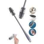 THREESTEP Silikon Uzun Saplı Cam Şişe Bardak Kavanoz Biberon Yıkama Fırçası Temizleme Fırçası