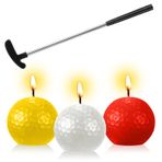 Threlaco 4 Adet Golf Kek Topper Golf Kek Süslemeleri Dahil 3 Adet Golf Topu Doğum Günü Mumları, Golf Spor Temalı Doğum Günü Süslemeleri için 1 Adet Mini Golf Kulübü