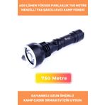 Thriftbuds Deluxe Seri 750 Metre Güçlü Aydınlatma Beyaz Işık Led Ampul 600 Lümen Tx6 Şarjlı Özel Avcı Feneri