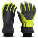 ThxToms çocuk kayak eldiveni, kış kar kayak eldiveni, -15 °C, rüzgar geçirmez, su geçirmez, sıcak, PU kalınlaştırılmış soğuk hava, açık hava sporları snowboard kayak bisikleti, 3-13 yaş için genç kızlar