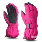 ThxToms Çocuk Kış Kayak Eldiveni | Rüzgar Geçirmez, Su Geçirmez ve Sıcak | Oxford Kumaş Avuç İçi Kalın Soğuk Hava Eldivenleri -15℃ | Açık Hava Sporları Snowboard Bisikletleri | Erkek ve Kız 3-14 yaş