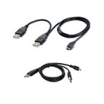 Ti-Mesh 2 İn 1 Usb 2.0 Mini-B (M) To Dual Usb 2.0 A (M) Y Kablo (Black) - Dual Usb Supplies An Extra Boost Of Power - 70/20Cm
