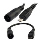 Ti-Mesh Dc 5.5Mm X 2.1Mm Barrel Jack To Micro Usb B 5P Male Power Connector Short Kablo - 20Cm
