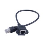 Ti-mesh RJ45 M/F Vidalı Panel Korumalı Ethernet LAN Network Uzatma Kablosu - 30CM