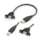 Ti-Mesh Usb 2.0 A Female Socket Panel Mount To Usb A Male Plug Extension Cable - 1M