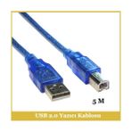 Ti-Mesh Usb 2.0 Gold Açık Mavi Yazıcı Printer Kablosu - 5M