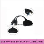 Ti-mesh Usb 3.0 + Usb 2.0 / Sata 2.5" 22 Pin Hard Disk Driver Convertor Adapter Kablo - 20Cm