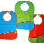 Ti TIN 3'lü paket su geçirmez bebek önlüğü, 31 x 42 cm | 1 yaş üstü çocuklar için cırt cırtlı nefes alan önlük, su geçirmez,%100 poliüretan, renkler: kırmızı, mavi, yeşil