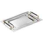 Tiamo Alone Çelik Paslanmaz Perlin 2'li Çay Tepsi Black-gold