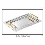 Tiamo Alone Çelik Paslanmaz Perlin 2'li Çay Tepsi Gold