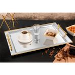 Tiamo Roma Çay Tepsi Kordon Gold - 47,5 x 33 cm gold kaplama tepsi - Beyaz - Gold