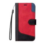 TIANCI Huawei P smart/Honor 9 Lite için Telefon Kılıfı, Üç Renkli Çarpışma PU Deri Cüzdan Kılıf, Huawei P smart/Honor 9 Lite Siyah için Darbeye Dayanıklı Flip Telefon Kılıfı
