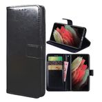 TIANCI Realme C20/Realme C11 2021 için Kılıf Deri Cüzdan Kılıf Ters Çevirmeli Stand Görünüm Kapağı Kart Yuvalı Realme C20/Realme C11 2021 Telefon Kılıfı, Siyah