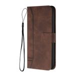 TIANCI Samsung Galaxy Xcover 4s/4 için Telefon Kılıfı, Vintage Yüksek Sınıf PU Deri Kapaklı Cüzdan Kılıf, [Bilek Halatı], Kalp Şekilli Kabartmalı Kılıf Samsung Galaxy Xcover 4s/4 Kılıf - Kahverengi