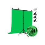 Tianya 150*200CM T Stand Bar + 150X200CM Yeşil Fon Perde Background Backdrop Çekim T-Shape