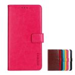 TIANYUE Realme GT3 Kılıf ile Uyumlu Deri Cüzdan Kılıf Ters Çevirmeli Stand Görünüm Kapağı Kart Yuvaları ile Uyumlu Realme GT3 Telefon Kılıfı, Gül kırmızısı
