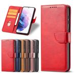 TIANYUE Samsung Galaxy A10e/A20e için Cüzdan Kılıf, Kart Tutuculu ve Ayaklı PU Deri Kılıf, Samsung Galaxy A10e/A20e-Kırmızı için Manyetik Kapatma Kapaklı Kılıf