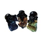 TİBET 3LÜSÜ, 16 cm. El Boyaması Biblo, Dekoratif El Sanatları, ev&ofis özgün dekor ürünü, hediyelik