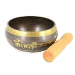 Tibet ses kasesi, Budizm, meditasyon, çan, elle dövülmüş, Budist pirinç kase, 11,5 x 5,5 cm