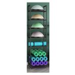 Ticari Dalga Hız Topu Depolama Rafı, 7 Katlı Egzersiz Ekipmanı Ev Spor Salonu Düzenleyici Tutucu Yoga Matı/Köpük Silindiri/Yarım Denge Topu için, Ayarlanab,Black-7 Tier/65x44x210cm