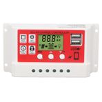 TICFOX PWM Solar Charge Controller Photovoltaic Solar Controller Lithium Battery Photovoltaic Charge Regulator LCD Display Solar Charge Controller 12V/24V(10A)