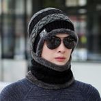 Ticimark Kışlık Erkek Trend Örgü Şapka ve Boyunluk Seti Siyah