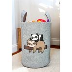 Ticimark | Tembel Panda Bebek Çocuk Odası Düzenleyici Saklama Kutusu Oyuncak Sepeti, 3mm Keçe, 50x40 cm