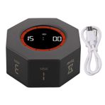 Ticktime Pomodoro Verimlilik Zamanlayıcı Küp, G Sensörlü Masa Verimlilik Küp Zamanlayıcısı Taşınabilir USB Taşınabilir USB Şarj Edilebilir Flip Saat Görev Çalışma Çalışması (BLACK)