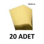 Ticon 20 Adet Altın Sarı Aynalı Fon Kartonu 50X70 cm Metalik Fon Kartonu