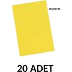 Ticon A4 Yapışkanlı Eva 20 Adet 20 x 30 cm Sarı
