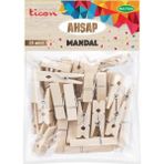 Ticon Ahşap Mandal 45x7 25'li Naturel Renkli Tekil Ürün El İşleri ve Dekoratif Projeler