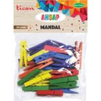 Ticon Ahşap Mandal 45x7 25'li Renkli
