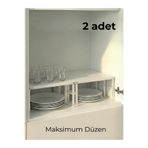 Tidy Home 2 Adet Dolap içi Raf Tabak Bardak Düzenleyici Metal raf