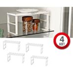 Tidy Home 4 Adet Dolap Içi Düzenleyici Mini Metal Raf Tabak Bardak Rafı Kaliteli Düzenleyici