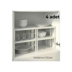 Tidy Home 4 Adet Dolap İçi Düzenleyici Raf Tabak Bardak Rafı Metal Raf