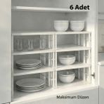 Tidy Home 6 Adet Dolap Içi Düzenleyici Raf Tabak Bardak Rafı Metal Kaliteli Raf