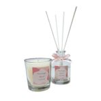 Tiem Concept Dekoratif Oda Kokusu Seti - 150g Kokulu Mum & 100ml Çubuklu Oda Parfümü (Pudra, Bardak)