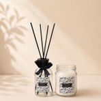 Tiem Concept Dekoratif Oda Kokusu Seti - 150g Kokulu Mum & 100ml Çubuklu Oda Parfümü (Vanilya-2, Kavanoz)