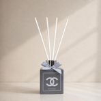 Tiem Concept Vanilya Kokulu Çubuklu Oda Kokusu 100 ml - Premium Esansiyel Yağlı Dekoratif Cam Şişe Oda Parfümü (Gri)