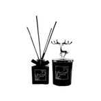 Tiem Concept Vanilya Kokulu Geyik Tasarımlı Dekoratif Oda Kokusu Seti - 150g Kokulu Mum & 100ml Çubuklu Oda Kokusu (Set-4, Vanilya)