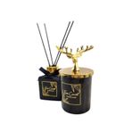 Tiem Concept Vanilya Kokulu Geyik Tasarımlı Dekoratif Oda Kokusu Seti - 150g Kokulu Mum & 100ml Çubuklu Oda Kokusu (Set-6, Vanilya)