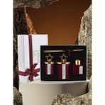Tiem Concept Yılbaşı Kutulu Bordo Renkli Amber Kokulu Gold Yıldız Tepelikli 3lü Mum ve Oda Koku Seti - 3 Adet