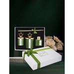 Tiem Concept Yılbaşı Kutulu Yeşil Renk Bergamot Kokulu Gold Yıldız Tepeli 3lü Mum ve Oda Koku Seti - 3 Adet