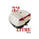 TİEN MOTOR Tien 52 Litre Motosiklet Çantası - Beyaz - Otomatik Kilit (SIRT DAYAMA PEDİ DAHİL)